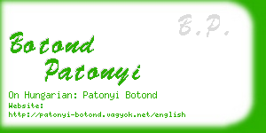 botond patonyi business card